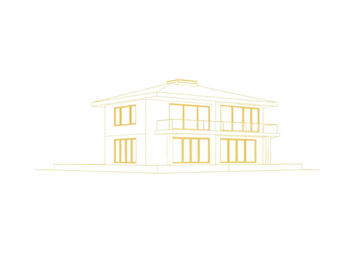 Ilustração arquitetônica de residência moderna